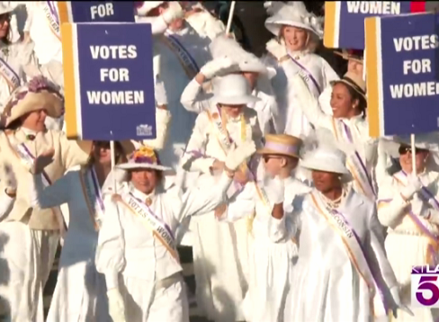 2020 marchers Rose Parade for Women;s Suffrage Centennial